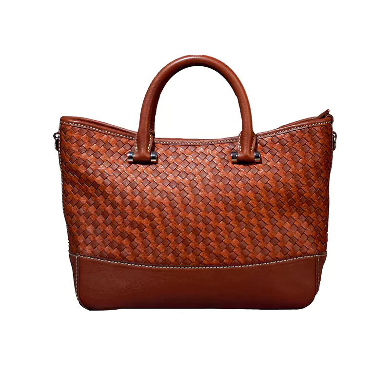 Crossbody-väska i vävt läder